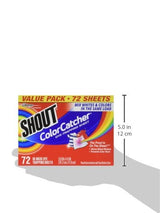 Shout Color Catchers for Laundry, Allow Mixed Washes, Prevents Color Runs and Maintains Original Clothing, 72 Count - Pack of 2 (144 Total Sheets)