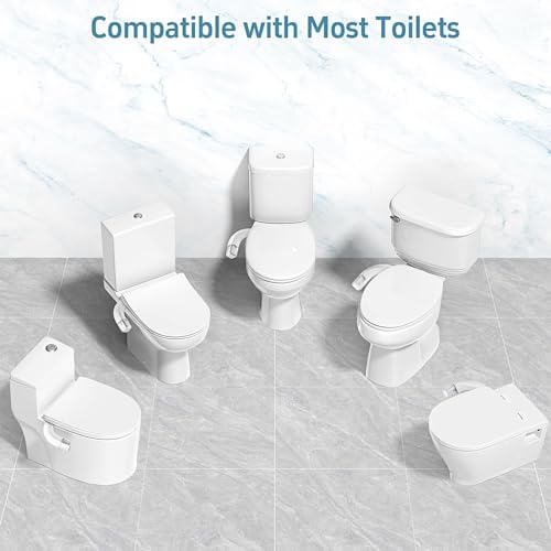 Ultra-Slim Bidet Dual Mode Bidet Attachment for Toilet, Bidet Toilet Seat Attachment with Pressure Controls(Feminine/Posterior Wash),Easy to install Design Non-Electric Bidet