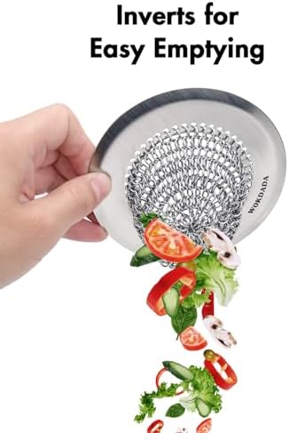 Sink Drain Strainer, Reversible Easy Clean Mesh Sink Strainer with 304 Stainless Steel, Wokdada Revolutionary Anti-Rust Large Kitchen Sink Strainer Food Catcher for Garbage Disposal Without Clogging