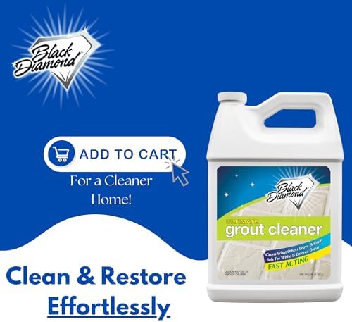 Black Diamond Ultimate Grout Cleaner: Best Cleaner for Tile, Ceramic, Porcelain, Marble Acid-Free Safe Deep Cleaner & Stain Remover for Even The Dirtiest Grout (1-Gallon)