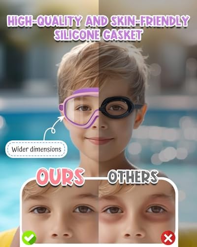 Rantizon Swim Goggles 2 Pack, Wide View Anti Fog&UV Swimming Goggles for Audlt, No Leaking Pool Accessories for Men Women Kid