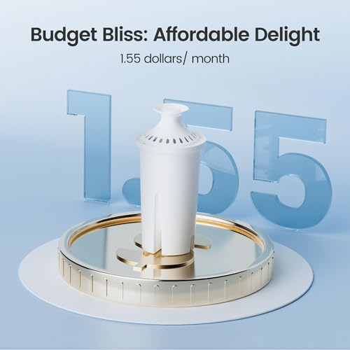 AQUA CREST Replacement for Brita® Filter, Brita® Water Pitchers and Dispensers, Classic OB03, Mavea® 107007, and More, NSF Certified Pitcher Water Filter, 1 Year Filter Supply, 6 Count