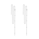 SLUYNZ 925 Sterling Silver Star Long Dangle Earrings Chain for Women Teen Girls Line Dangle Earrings Tassel Threader Chain (A-Sterling Silver)