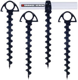 Ultimate Ground Anchors: Heavy Duty Screw-in Tent Stakes for High Wind, Sand, Canopies, and Camping - Made in USA, 100% Recycled, Included T-Grip Tool - (Small, 4 Pack)