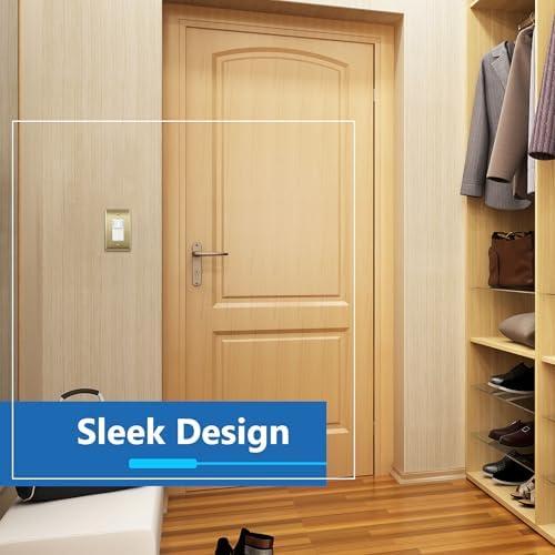 LIDER Decorator Switch or Receptacle Metal Wall Plate, Stainless Steel Outlet Cover, Corrosion Resistant, Mid-Size 1-Gang 4.88" x 3.11", 201 Stainless Steel, LMWP-31M-BB, Brushed Brass