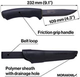 Morakniv Carbon Steel Fixed-Blade Bushcraft Knife with Sheath, Black, 4.3 Inch