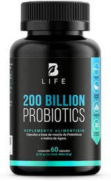 200 Billones de Probióticos 11 diferentes Cepas. 60 cápsulas de 500 mg. Cápsulas con tecnología DRcaps®. Ingredientes naturales. 200 Billion Probiotics Platinum B Life.
