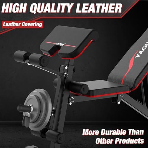 Weight Bench Press, Adjustable Workout Benches for Home Gym Dumbbell Exercise, 800 LB Stable Incline Decline Bench for Full Body Workout, 2 Sec Fast Folding Strength Training Sit up Bench