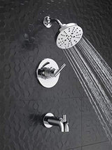 Delta Faucet Nicoli 14 Series Single-Handle Tub and Shower Trim Kit, Shower Faucet with 5-Spray H2Okinetic Shower Head, Chrome 144749 (Shower Valve Included)