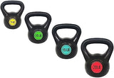 Wide Grip 3-Piece Kettlebell Exercise Fitness Weight Set, Include 5 lbs, 10 lbs, 15 lbs and 20 lbs, Set of 3 or Set of 4