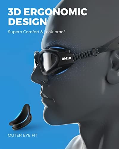 OMID Swim Goggles, P2 Polarized Swimming Goggles for Men Anti-fog Goggles Swimming for Adult Women