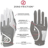Zero Friction Women's Compression-Fit Synthetic Golf Gloves, Universal Fit