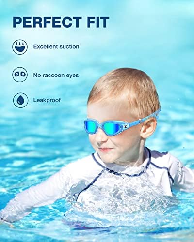 ZIONOR Kids Swim Goggles, G1 MINI UV Protection Anti-Fog Polarized Swimming Goggles for Age 6-14