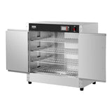 VEVOR Hot Box Food Warmer, 4-Tier Concession Warmer with Water Tray, 4 Pans, Double-Door and Adjustable Shelves, Stainless Steel Food Warmer Cabinet, Ideal for Storing Pizza, Chicken, Restaurant
