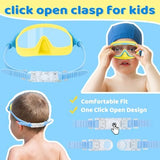 Vvinca 2 Pcs Kids-Swim-Goggles with Nose Cover, Swimming Diving Mask Wide View Anti Fog UV Anti Shattered Lens for Kids 3-6