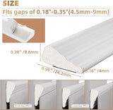 2Pcs×196" Wedge-Shape Foam Window Weather Stripping Door Seal Strip,Soundproofing Frame Insulation Tape for Exterior Front Door,Noise Cancelling Window Inserts,Door Gap Filler Light Blocker,White