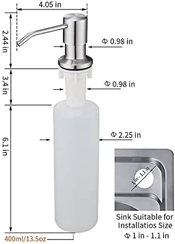 OWOFAN Kitchen Sink Faucet with Soap Dispenser, Kitchen Faucet with Pull Down Sprayer Stainless Steel Single Handle High Arc Pull Out Brushed Nickel Faucet for Bar Laundry RV Utility Sink