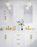 WOWOW Brushed Gold Bathroom Faucet Widespread Bathroom Sink Faucet 2 Handle Lavatory Tap 3 Holes with Drain and Supply Hoses Mordern Basin Taps