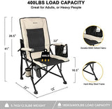 REALEAD Heated Camping Chairs - Fully Padded - Heavy Duty Folding Chairs for Outside, Supports 400 lbs, Portable Outdoor Camp Chairs for Sport Events, Concert, Beach