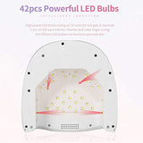 60W Rechargeable UV LED Nail Lamp, Faster Wireless Nail Dryer Gel Polish Light 42 Beads & Portable Handle, Professional Curing Lamp For Fingernail and Toenail, Auto Sensor & Quick Dry Nail Machine