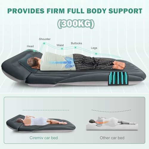SUV Air Mattress with Double-Sided-Thick Flocked/with The Most Complete Sleeping Accessories/Car Mattress with Pump & Built-in Pillow/Car Air Mattress for Auto Camping,Road Trip
