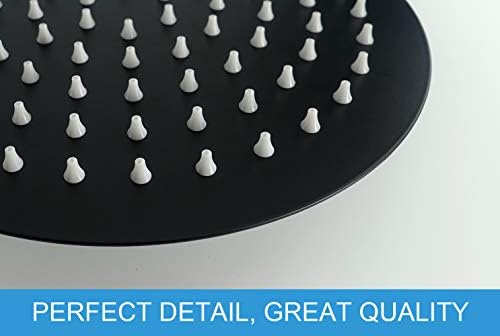 NearMoon Rain Shower Head, Ultra-Thin Design-Pressure Boosting, Awesome Some Experience, High Flow Stainless Steel Rainfall Head (8 Inch,Matte Black)