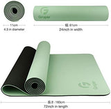 Yoga Mat Non Slip, Eco Friendly Fitness Exercise Mat with Carrying Strap,Pro Yoga Mats for Women,Workout Mats for Home, Pilates and Floor Exercises