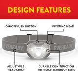 EVEREADY LED Headlamps Pro200 [5-Pack], IPX4 Water Resistant, Bright and Durable Head Lights for Camping, Hiking, Emergency Power Outage (Batteries Included)