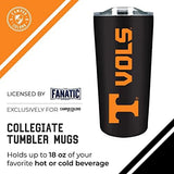 Campus Colors NCAA Stainless Steel Tumbler perfect for Gameday - 18 oz - Double Walled - Keeps Drinks Perfectly Insulated (Tennessee Volunteers - Black)