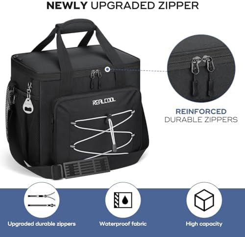 Soft Cooler Bag 35/45Can, Collapsible Cooler Insulated Leak Proof, Large Lunch Box for Men Women, Soft-Sided Cooler for Picnic, Grocery, Beach, Camping, Travel