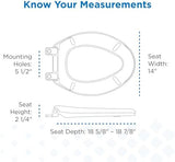 Gerber Elongated Toilet Seat with Cover, Soft Close, No Slam, Quick & Easy Install, Heavy-Duty Plastic, Adjustable Fit for Standard Elongated Toilets, Durable & Fade-Resistant, White G0099213