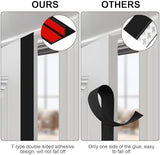 T-Shaped Silicone Seal Strip for Door & Windows Gaps, Weather Stripping Draft Stopper for Side Entry - 20Ft Black