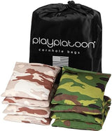 Play Platoon Cornhole Bags Weather Resistant- Set of 8 Regulation Bean Bags for Tossing- Official Professional Size & Weight Corn Hole Bags Two Color All Weather Cornhole Beans Bag Set with Tote Bag
