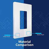LIDER Matte Finish Decorator Switch Cover, Screwless Wall Plate, Mid-Size 1-Gang 4.88" x 3.11", Unbreakable Polycarbonate Thermoplastic, UL Listed, LSWP-31M-W10P, White, 10 pack