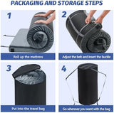 CYMULA Memory Foam Camping Mattress Pad, CertiPUR-US Sleeping Mat, Portable Roll Up Mattress for Adults, Camping Bed Pads for Sleepover, Car Bed with Travel Bag