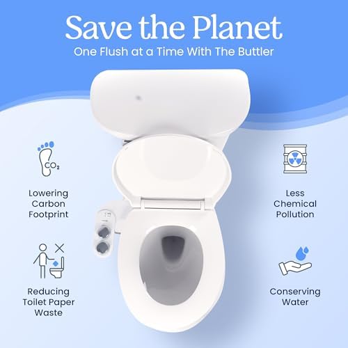 Clear Rear Hot and Cold Bidet Attachment for Toilet – Non-Electric Warm Water Bidet with Adjustable Pressure, Dual Nozzle for Feminine & Rear Wash, Self-Cleaning Hygienic Sprayer, Easy Installation