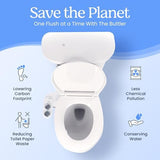 Clear Rear Hot and Cold Bidet Attachment for Toilet – Non-Electric Warm Water Bidet with Adjustable Pressure, Dual Nozzle for Feminine & Rear Wash, Self-Cleaning Hygienic Sprayer, Easy Installation
