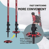 Aluminum Trekking Poles - Quick Adjustable Locks, Comfort Handle, Padded Strap, Snow Baskets - Walking Sticks Suitable for Hiking, Walking