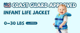 Dark Lightning USCG Approved Infant Life Jacket 0-30 lbs, Swim Vest for Baby/Toddlers 1-3 Year Old 20-30 lbs,Toddler Floaties for Pool Swimming,Boating,Beach,Puddle