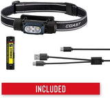 Coast WPH30R 1000 Lumen Waterproof Ultra Bright IP68 USB Rechargeable-Dual Power Headlamp, 5 Modes with Spot and Flood Beams, Blue/Black