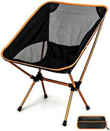 QWORK Ultralight Portable Camping Chair with Triangular Stability – Aluminum Alloy Frame, Ripstop Polyester Seat, Plastic Joints, 330 lbs Capacity - for Fishing, Camping, Hiking and Backpacking Orange