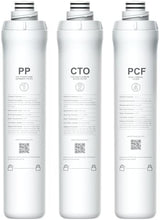 Bluevua RO100ROPOT Replacement Filter Set, Pack of 3 Filters (1 PP, 1 CTO, 1 PCF)