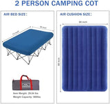 KAMPKEEPER Camping Cot,Camping Cots for Adults,Folding Camping Cot with Inflatable Air Mattress and Carry Bag,for Outdoor Travel Camp Beach Vacation (not Included The Airpump)