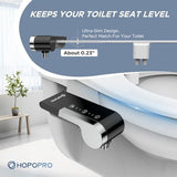 HOPOPRO Bidet Attachment for Toilet, Non-Electric Bidet Ultra-Slim Dual Nozzle (Feminine/Rear Wash), Fresh Cold Water Sprayer Bidets for Existing Toilets with Adjustable Pressure Control, Black