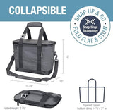 CleverMade Collapsible Insulated Cooler Bag – 30 Can Leakproof Soft Cooler for Beach, Travel, Car – Shoulder Strap, Bottle Opener - Heather Cool Gray/Shadow Gray