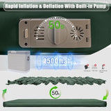Self Inflating Sleeping Pad for Camping, 4" Extra-Thick Memory Foam Camping Mattress with Electric Pump, Fast Inflate & Deflate,9.5 R-Value Insulated Camping Pad for Car Travel Tent Cot, Green