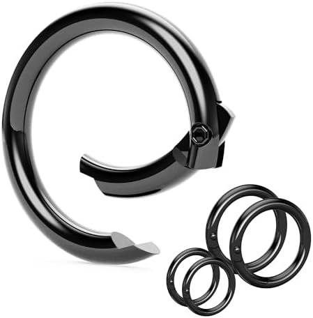 KeySmart Key Ring Clips - Round Carabiner Clip, Stainless Steel, Quick Release Keychain, Key Chain Hooks for Car Keys