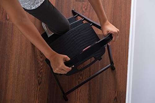 Rubbermaid 3-Step Steel Ladder, Folding Step Stool with Hand Grip and Non-Slip Feet, Black, Tested to ANSI US Safety Standards, No Assembly Required