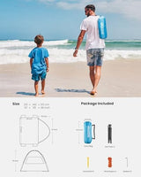 OutdoorMaster Beach Tent for 3 Person with 2 Doors, Easy Setup Sun Shade Shelter, Portable Beach Shade Sun Canopy with UPF 50+ UV Protection, Extendable Floor with Carrying Bag - Blue