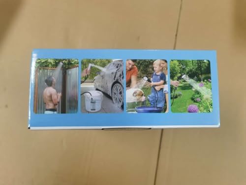 WADEO Portable Shower for Camping, 6000mAh Outdoor Electric Shower Rechargeable Pump with Intelligent Digital Display, Camping Shower Head Nozzle for Camping, Hiking, Traveling, Washing